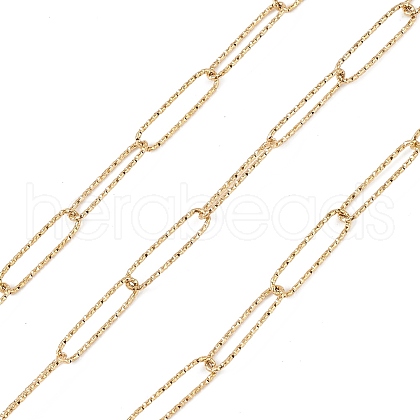 304 Stainless Steel Textured Paperclip Chains CHS-C006-07G-1