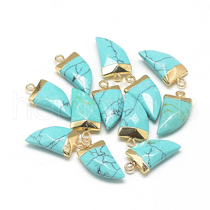Synthetic Turquoise Pointed Pendants X-G-Q966-07-1