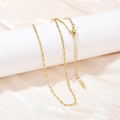 2MM Brass Link Chain Necklaces NJEW-L356-01G-1