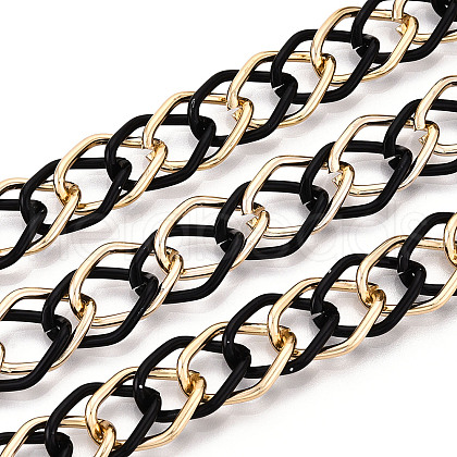Aluminium Two Tone Rhombus Link Chains CHA-N004-05EBG-1