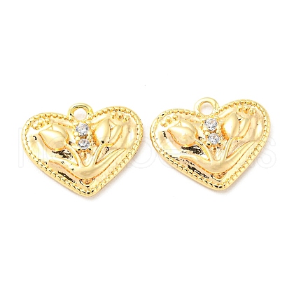 Brass Micro Pave Cubic Zirconia Charms KK-Q809-09G-1