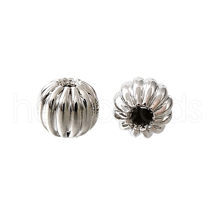 Brass Corrugated Beads KK-V011-01A-P-1