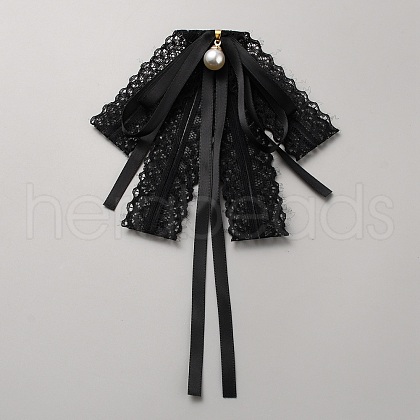 Bowknot Polyester Gauze Brooch AJEW-WH20006-14A-1