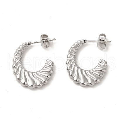 Non-Tarnish 304 Stainless Steel Croissant Stud Earrings EJEW-L237-04P-1