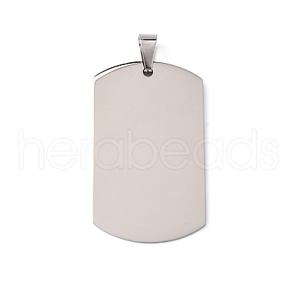 Tarnish Resistant 201 Stainless Steel Rectangle Stamping Blank Tag Pendants STAS-L122-15P-1