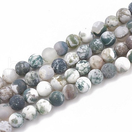 Natural Tree Agate Beads Strands X-G-T106-037-1