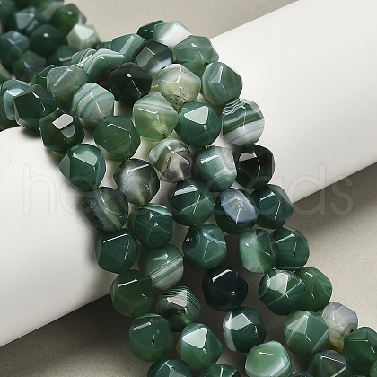 Dyed Natural Banded Agate Beads Strands G-G203-08A-1