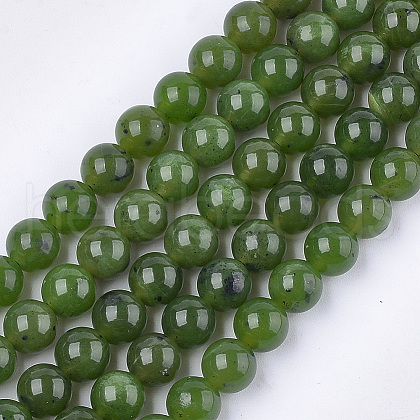 Natural Canadian Jade Beads Strands X-G-S333-8mm-024-1