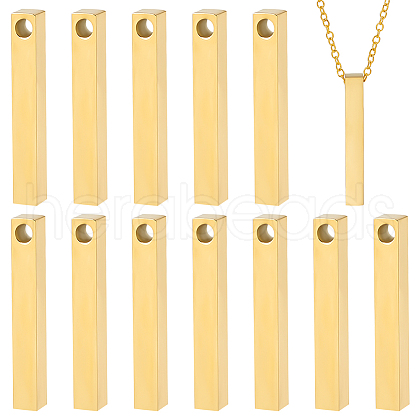 BENECREAT 12Pcs 304 Stainless Steel Pendants STAS-BC0003-78G-1