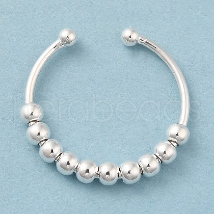 925 Sterling Silver Open Cuff Rings RJEW-P091-01C-S-1