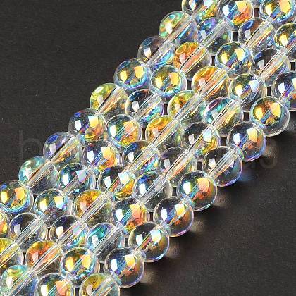 Transparent Electroplate Glass Beads Strands EGLA-I015-01A-1