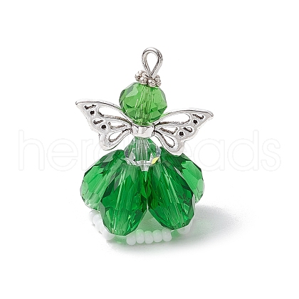 Faceted Glass Pendants PALLOY-MZ00583-09-1
