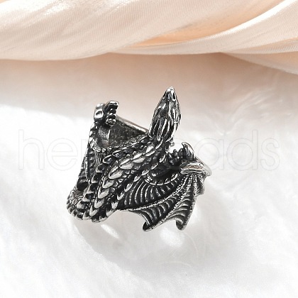 316 Surgical Stainless Steel Open Cuff Rings RJEW-R019-01AS-01-1