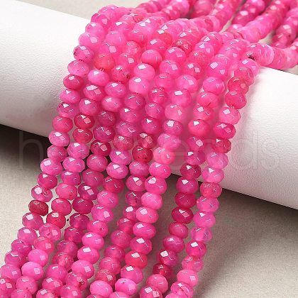 Natural White Jade Bead Strands G-R343-2x4-08-1