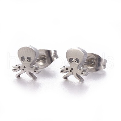 Tarnish Resistant 304 Stainless Steel Stud Earrings X-EJEW-F227-16P-1