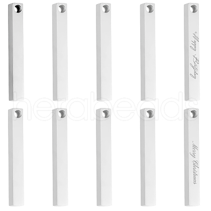 Beebeecraft 10Pcs 304 Stainless Steel Pendants STAS-BBC0005-70-1