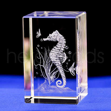 3D Laser Engraving Animal Glass Figurine DJEW-R013-01C-1