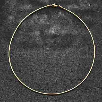 Casual Style 304 Stainless Steel Snake Chain Choker Necklaces STAS-O037-05G-1