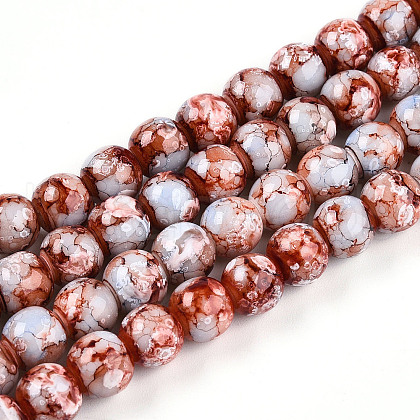 Baking Painted Glass Beads Strands X-DGLA-N003-8mm-A03-1