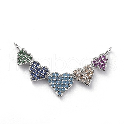 Brass Micro Pave Cubic Zirconia Pendants ZIRC-G157-13P-1