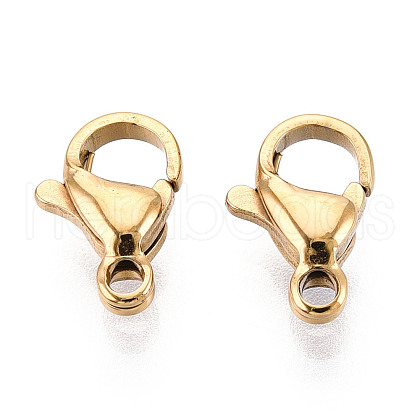 304 Stainless Steel Lobster Claw Clasps STAS-T065-10mm-34G-1