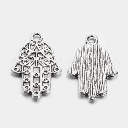 Hamsa Hand/Hand of Fatima/Hand of Miriam Alloy Pendants TIBEP-4969-AS-RS-1