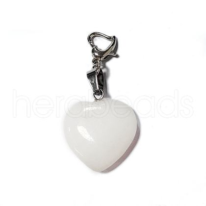 Natural White Jade Pendant Decorations PALLOY-PH01402-01-1