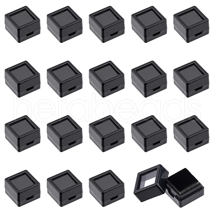 Acrylic Square Loose Diamond Box with Visible Window CON-WH0088-76A-02-1