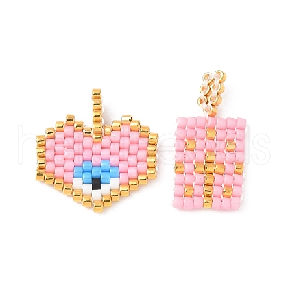 2Pcs Handmade Loom Pattern MIYUKI Glass Seed Beads PALLOY-MZ00607-01-1