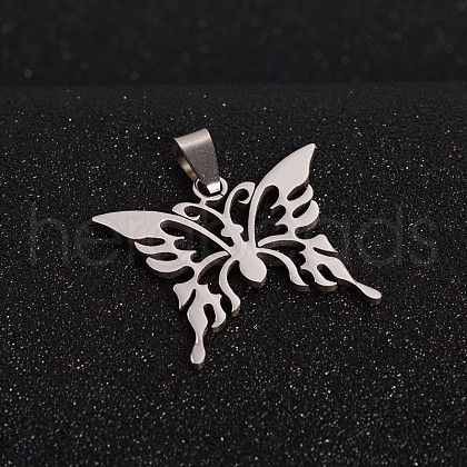 Tarnish Resistant 201 Stainless Steel Butterfly Pendants STAS-I032-191C-1