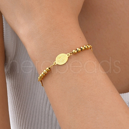 304 Stainless Steel Link & Charm Bracelets for Women BJEW-Z133-04G-1