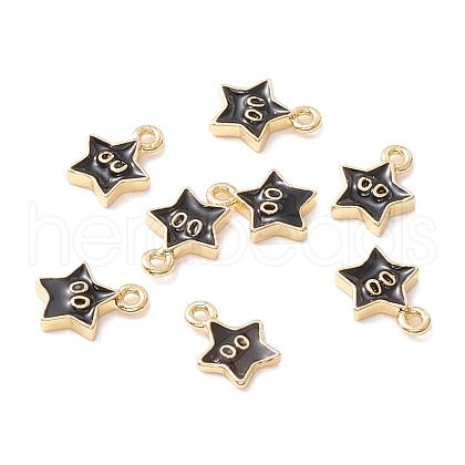 Rack Plating Eco-friendly Brass Enamel Charms KK-D073-01G-02-NR-1