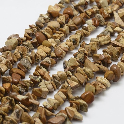 Natural Picture Jasper Beads Strands G-F328-08-1