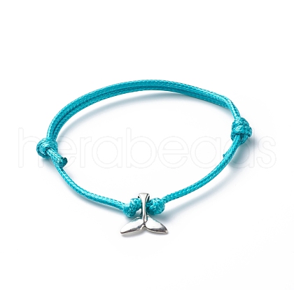 Whale Tail Charm Bracelet BJEW-PH01472-04-1