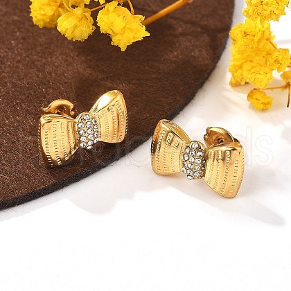 304 Stainless Steel Micro Pave Clear Cubic Zirconia Stud Earrings EJEW-I318-01G-02-1