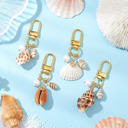 Natural Shell Pendant Decorations HJEW-JM03000-1