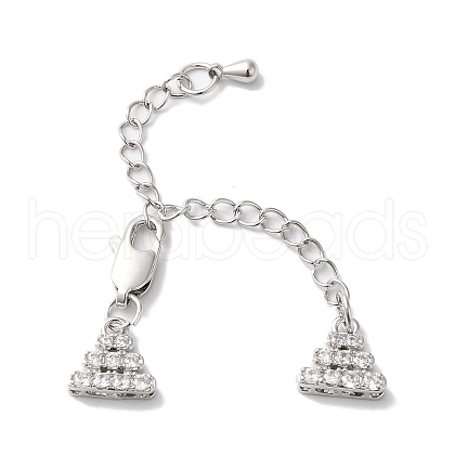Brass Micro Pave Cubic Zirconia Chain Extender KK-G503-02P-1