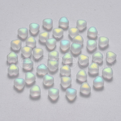 Transparent Spray Painted Glass Beads X-GLAA-R211-02-C01-1