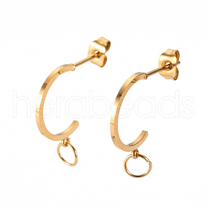 304 Stainless Steel Stud Earring Findings STAS-S116-269G-1