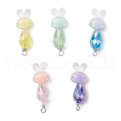 Electroplate Glass Pendants PALLOY-JF03726-1