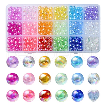 526Pcs 18 Style Transparent Acrylic Beads MACR-YW0002-07-1
