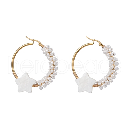 Brass Hoop Earrings EJEW-JE05680-1