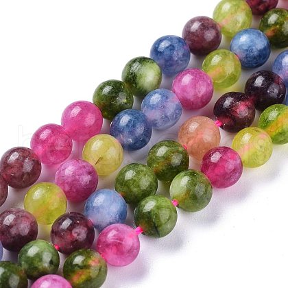 Natural White Jade Beads Strands G-A030-A01-6mm-1