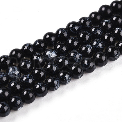 Baking Painted Glass Beads Strands DGLA-N003-4mm-A10-1
