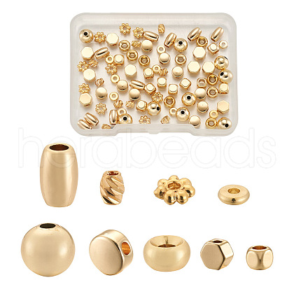 Craftdady 90Pcs 9 Style Brass Spacer Beads KK-CD0001-16G-1