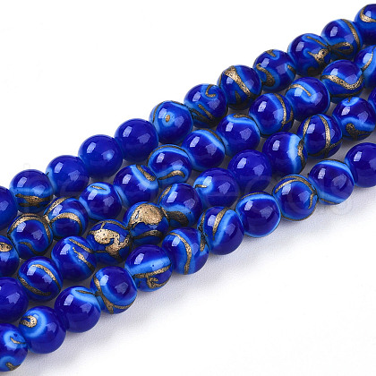 Baking Painted Glass Beads Strands DGLA-N010-6mm-05-1
