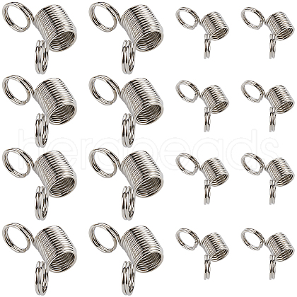 SUNNYCLUE 60Pcs 2 Styles Stainless Steel Spring Bead Clamps for Beading Jewelry Making FIND-SC0009-62-1