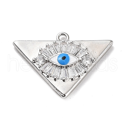 Rack Plating Brass Micro Pave Cubic Zirconia and Enamel Pendants KK-Q786-05P-1