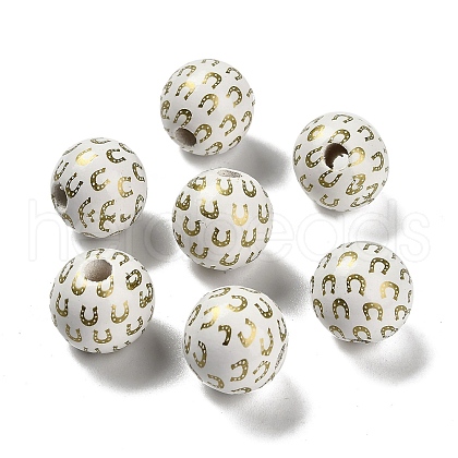 St. Patrick's Day Series Printed Schima Wood European Beads WOOD-V002-01F-1