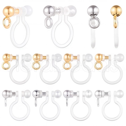 SUNNYCLUE 20Pcs 2 Colors 304 Stainless Steel Clip-on Earring Component STAS-SC0004-29-1